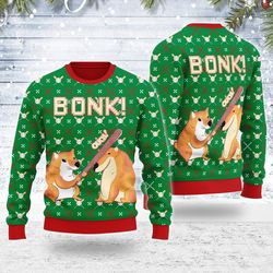Ugly Christmas Sweater Bonk Dog For Men Women