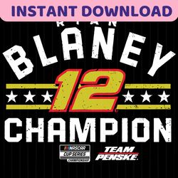 Ryan Blaney Team Penske NASCAR Cup Series Champion SVG