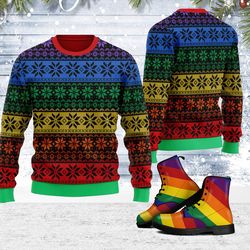 Ugly Christmas Sweater Lgbt Pride Flag For Men Women