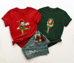 custom face elf shirts, personalized elf shirt, christmas custom face photo, christmas family party shirt, christmas shi