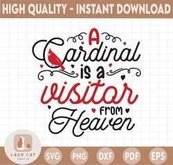 A cardinal is a Visitor From Heaven SVG, Cardinal Svg, Merry Christmas SVG, Funny Christmas SVG, Svg File for Cricut, P