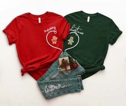 gingerbread heart christmas couple matching shirts, matching couple, gift for couple, christmas pjs, christmas party, me