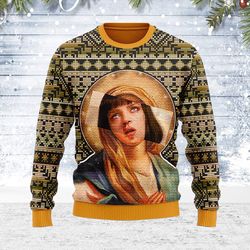 Ugly Christmas Sweater Mia Wallace Meme For Men Women