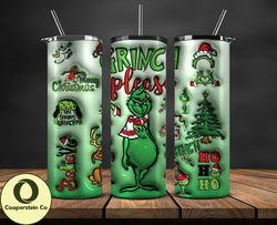 Christmas 20oz Tumbler Wrap PNG, Christmas 3D Inflated Puffy Tumbler Wrap Png, Grinchmas 20oz Png 119