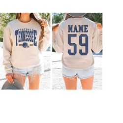 Tennessee Football Sweatshirt, Custom Name Number Shirt, Tennessee Fan Shirt, Vintage Style Tennessee Crewneck, Custom F