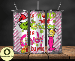 Christmas 20oz Tumbler Wrap PNG, Christmas 3D Inflated Puffy Tumbler Wrap Png, Grinchmas 20oz Png 258