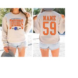 Denver Football Sweatshirt, Custom Name Number Shirt, Denver Fan Shirt, Vintage Style Denver Crewneck, Custom Football T