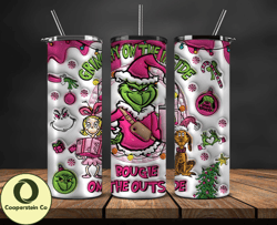 Christmas 20oz Tumbler Wrap PNG, Christmas 3D Inflated Puffy Tumbler Wrap Png, Grinchmas 20oz Png 329