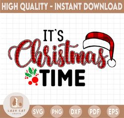 It's Christmas time png, buffalo plaid red truck PNG, Winter Holidays png, Christmas Png Sublimation Digital Download