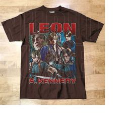 Vintage Style Leon T Shirt, Leon Residence Evil Shirt,  Horror Game Shirt, Leon RE4 Shirt RE04