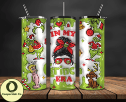 Grinchmas Christmas 3D Inflated Puffy Tumbler Wrap Png, Christmas 3D Tumbler Wrap, Grinchmas Tumbler PNG 86