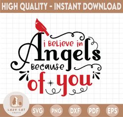 I believe in angels svg, angel svg file, Merry Christmas SVG, Funny Christmas SVG, Svg File for Cricut, Png, Dxf