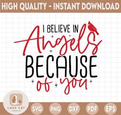 I believe in angels svg, angel svg file, Merry Christmas SVG, Funny Christmas SVG, Svg File for Cricut, Png, Dxf