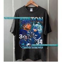 Vintage Style Auston Matthews T Shirt, Ice hockey shirt, Classic 90s Graphic Tee, Unisex, Vintage Bootleg, Gift, Retro A