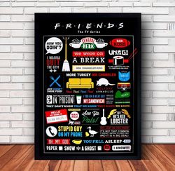 Friends TV Movie Poster Canvas Wall Art Family Decor, Home Decor,Frame Option