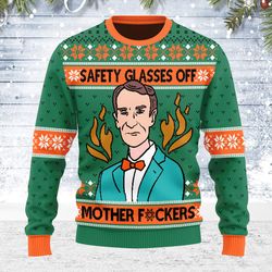 Ugly Christmas Sweater Safety Glasses Off For Men Women