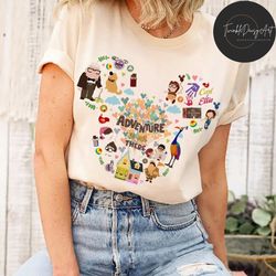 disney up adventure is out there shirt, mickey ears disney pixar up house balloon shirt, disney carl and ellie matching,