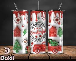 Grinchmas Christmas 3D Inflated Puffy Tumbler Wrap Png, Christmas 3D Tumbler Wrap, Grinchmas Tumbler PNG 152