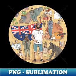 I Love Australia - Cultural Heritage Design - Instant PNG Sublimation Download - Perfect for Sublimation Mastery