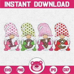 Valentine Love PNG Gnome Sublimation Printable Clipart Valentines Day Shirt Design Red Love Letters Girl Girlfriend Wome