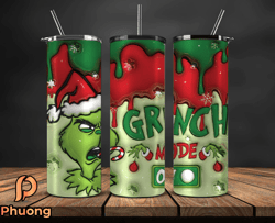 Grinchmas Christmas 3D Inflated Puffy Tumbler Wrap Png, Christmas 3D Tumbler Wrap, Grinchmas Tumbler PNG 15