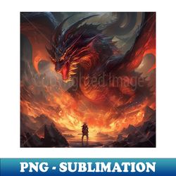 Great demon Dragon King Vs warrior - Signature Sublimation PNG File - Add a Festive Touch to Every Day