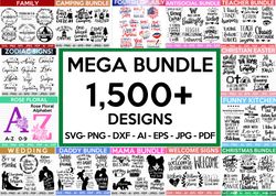 MEGA SVG BUNDLE, 1500 Designs, Heather Roberts Art Bundle, Huge Svg Bundle, Cut Files Cricut, Silhouette