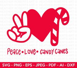 peace love candy canes svg, candy cane svg, christmas svg, christmas family shirts svg, winter svg, christmas designs sv