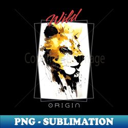 lion wild nature free spirit art brush painting - vintage sublimation png download - unlock vibrant sublimation designs