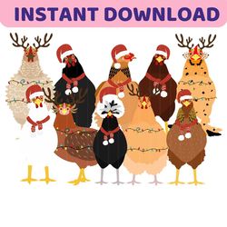 Cute Christmas Chickens Animals Christmas PNG Download