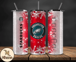 Philadelphia Eagles Christmas Tumbler Png, NFL Merry Christmas Png, NFL, NFL Football Png 59