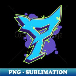 Letter P -  Graffiti Street Art Style Blue - Professional Sublimation Digital Download - Perfect for Personalization