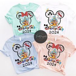 Personalized Mickey and Friends Disney trip 2024 shirt, Family vacation 2024 Shirt, WDW Disneyland Magic Kingdom shirt,