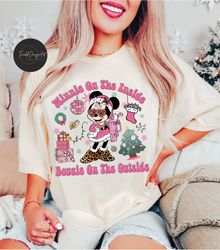 Pink Minnie Christmas Shirt, Minnie On The Inside Bougie On The Outside, Disney Christmas shirt, Pink Mouse Bougie, WDW