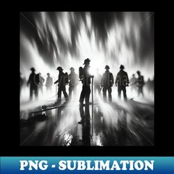 firefighters in action black and white photography - png transparent sublimation file - revolutionize your designs