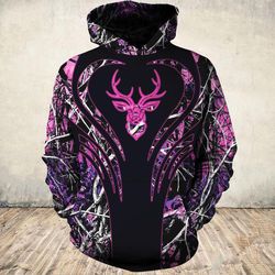 Deer Black Purple Hunting 3D All Over Print | Unisex | Adult | Ht4607