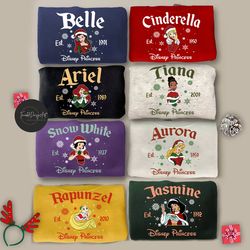 Vintage Retro Disney Princess Merry Christmas Shirt, Disney Christmas Princess All Characters Shirt, Disney Girl Trip Ch