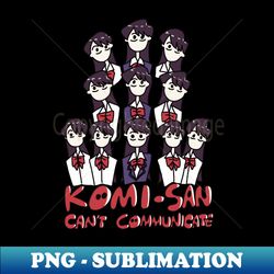 komi cant communicate or komi san wa komyushou desu anime characters in a cute doodle - png transparent digital download file for sublimation - perfect for personalization