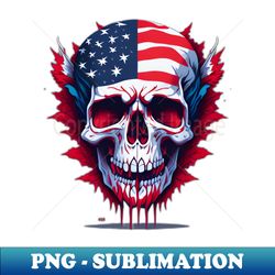 american flag skull - creative sublimation png download - bold & eye-catching