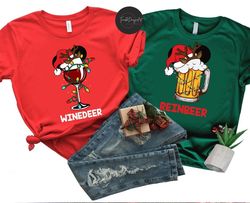 Disney Drinks Christmas Couple shirt, Winedeer Reinbeer shirt, Mickey Christmas shirt, Xmas Disney Ears shirt, Epcot Chr