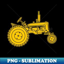 silhouette of an yellow old farm machine - Retro PNG Sublimation Digital Download - Bold & Eye-catching