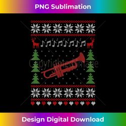 Ugly Christmas Sweater Style Gift Trumpet Player - Futuristic PNG Sublimation File - Channel Your Creative Rebel