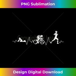 Triathlete Heartbeat Run Swim Bike Triathlon - Artisanal Sublimation PNG File - Reimagine Your Sublimation Pieces