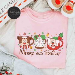 Merry and Bright Disney Christmas shirt, Christmas Tree, Mickey Christmas shirt, Disney Xmas Coffee shirts, Mickey's Ver