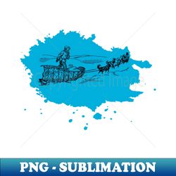 Husky Dog Sled Arctic Blue Splash - High-Resolution PNG Sublimation File - Instantly Transform Your Sublimation Projects