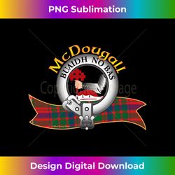 McDougall Clan Tartan Crest Motto Long Sleeve - Sleek Sublimation PNG Download - Pioneer New Aesthetic Frontiers