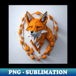 wild polygonal fox in orange - Aesthetic Sublimation Digital File - Add a Festive Touch to Every Day