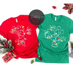 Mickey Minnie Christmas Lights Shirts, Mickey's Very Merry Christmas Party 2023, Disney Christmas shirts, Xmas Group Squ