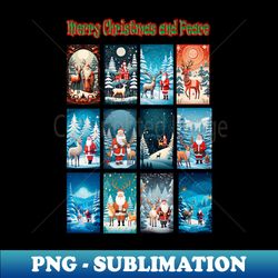 Merry Christmas and peace - Retro PNG Sublimation Digital Download - Perfect for Creative Projects