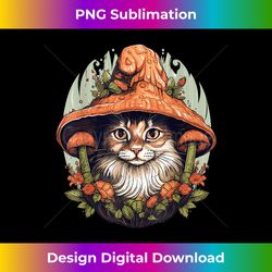 cottagecore aesthetic mushroom hat cat - eco-friendly sublimation png download - striking & memorable impressions